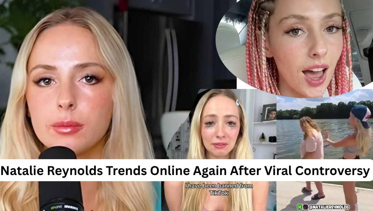 Natalie Reynolds reacting during a viral social media controversy in 2026
