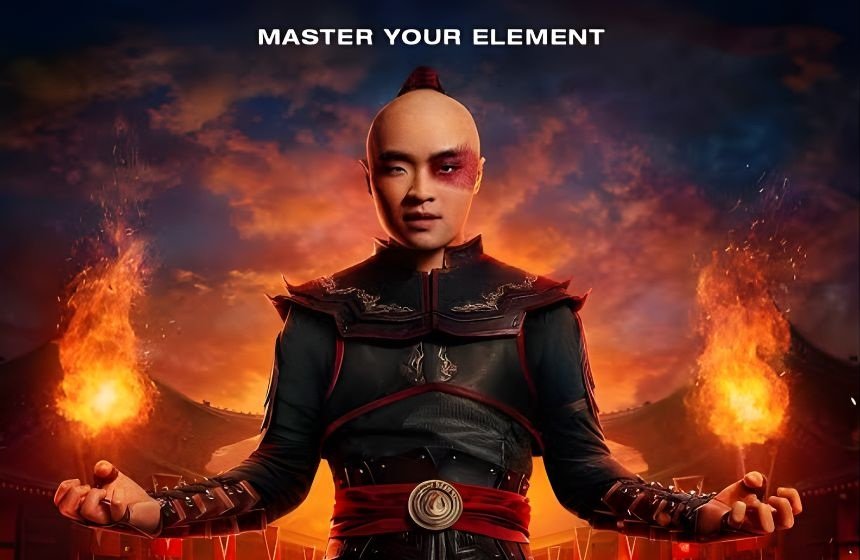 Dallas Liu as Prince Zuko in Avatar: The Last Airbender
