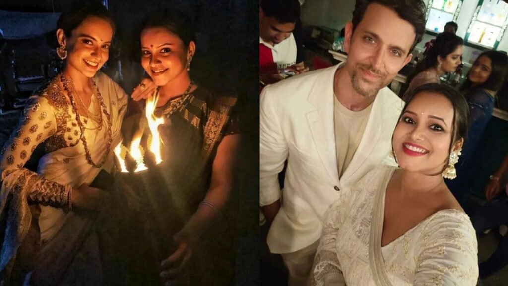 Priya Gamre with Kangana Ranaut and Hrithik Roshan